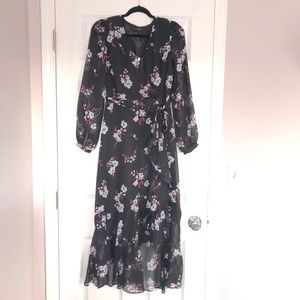 NWT Floral Ruffle Wrap Dress